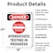 Signmission Hydrostatic Testing Danger Sign, Plastic, 18in W x 24in L, 2PK OS-2PACK-DS-P-1824-V-2559 - alternate 4